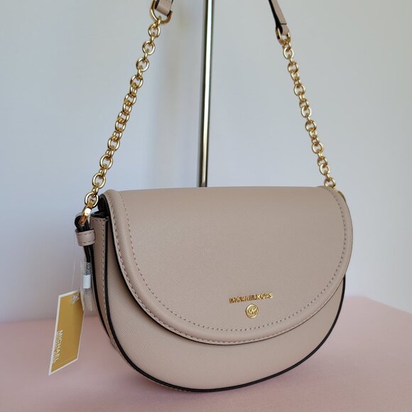 MICHAEL KORS Jet Set Charm Saffiano Leather MD Half Dome Chain Crossbody-🎈$148. - Picture 3 of 16